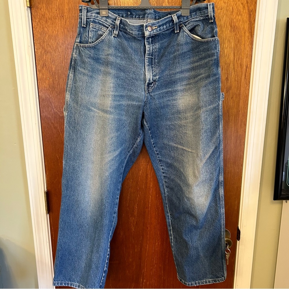 Mens Dickies Faded Carpenter Jeans 36x30 nice and worn! - Picture 1 of 7